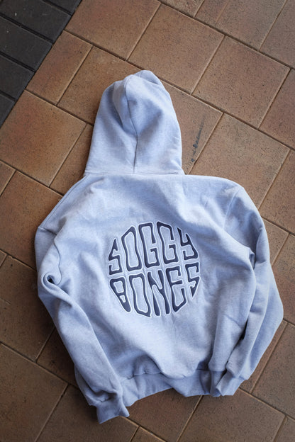 Soggy Bones Ripstop Logo Hood – Grey Marl / Navy