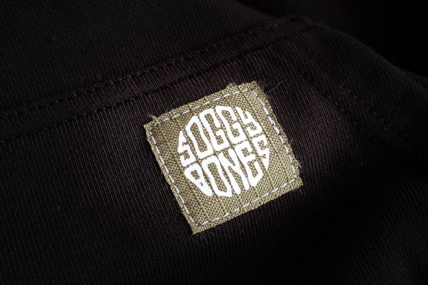 Soggy Bones Ripstop Logo Hood – Black / Army Green