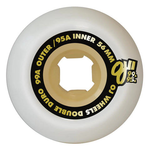 56mm Double Duro White Gum Chubbies 99a/95a OJ Skateboard Wheels