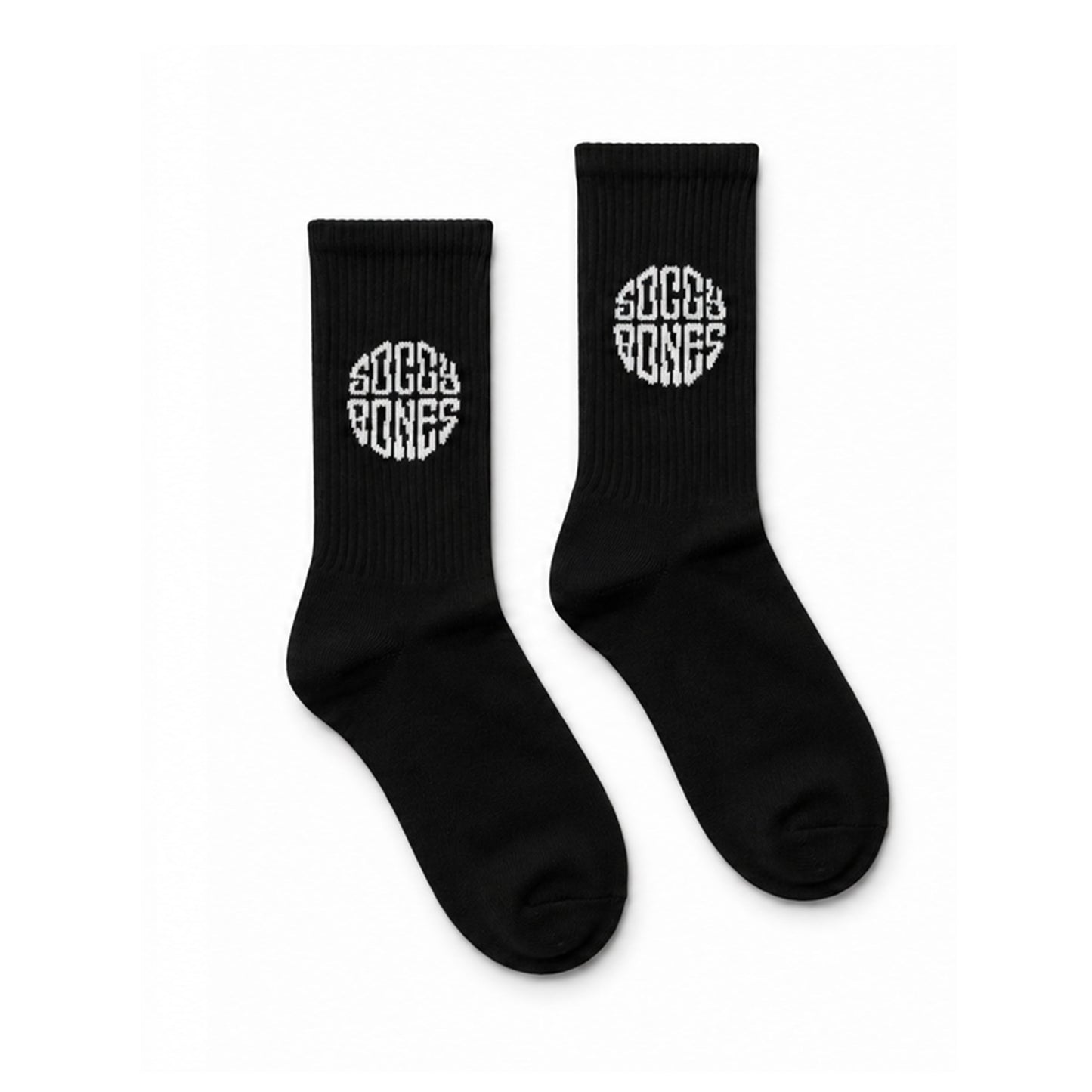 SOGGYBONES OG CREW SOCK BLACK/WHITE