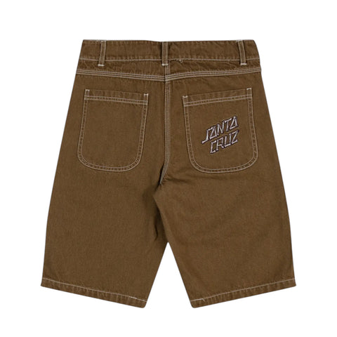 SANTA CRUZ BRAIN DOT BONE STACK JEAN SHORTS YOUTH - TAN