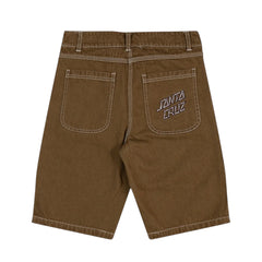 SANTA CRUZ BRAIN DOT BONE STACK JEAN SHORTS YOUTH - TAN