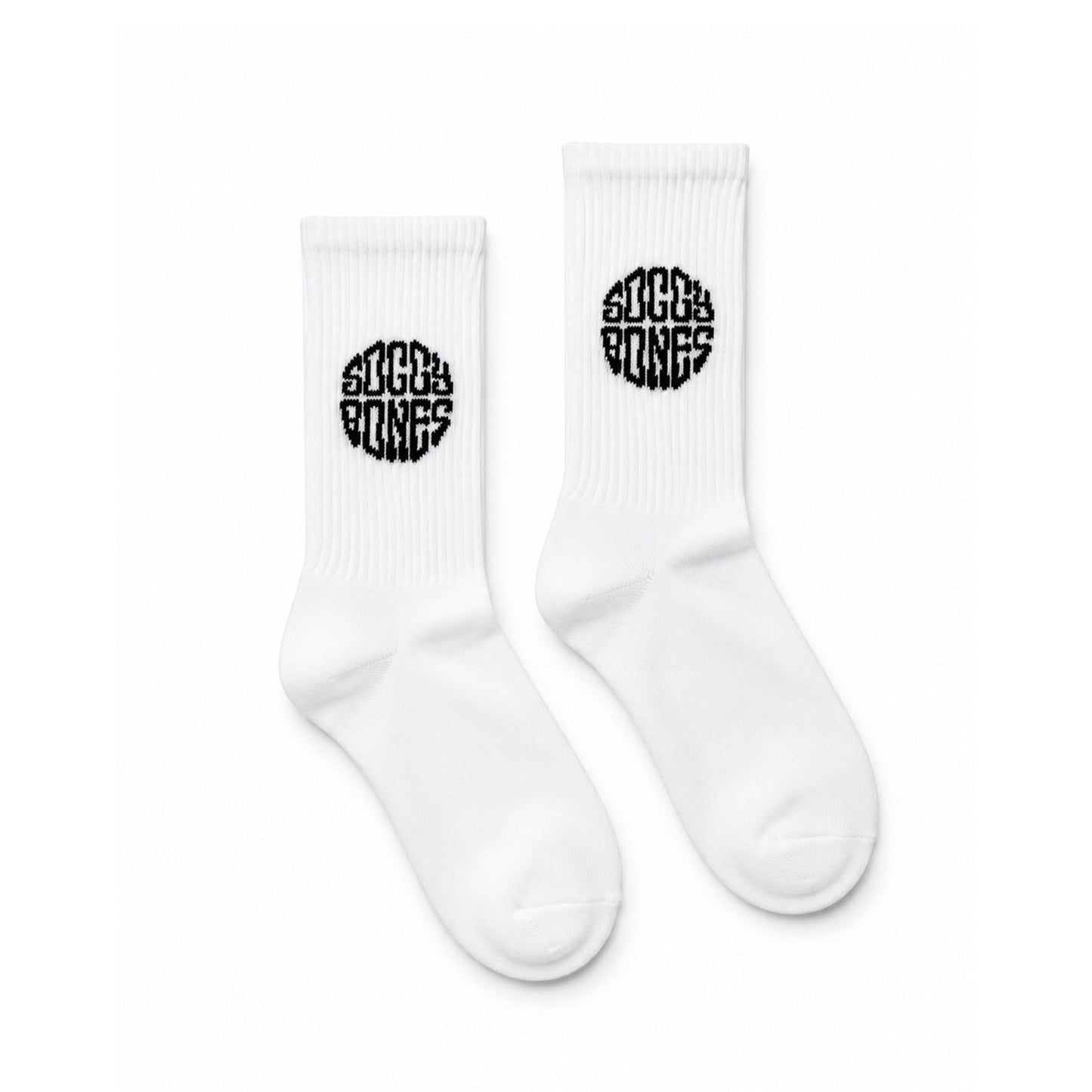SOGGYBONES OG CREW SOCK WHITE / BLACK