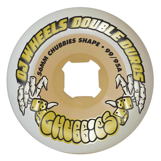 OJ - DOUBLE DURO WHITE GUM CHUBBIES 56MM 99A/95A SKATEBOARD WHEELS