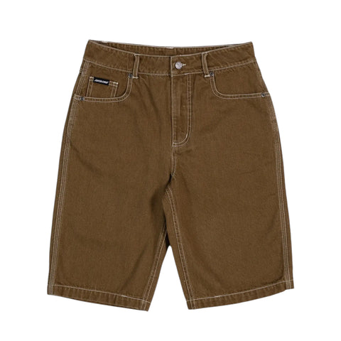 SANTA CRUZ BRAIN DOT BONE STACK JEAN SHORTS YOUTH - TAN
