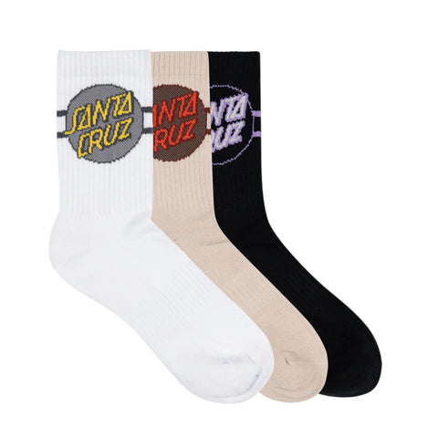 SANTA CRUZ OTHER DOT STRIPE CREW SOCK 3PACK