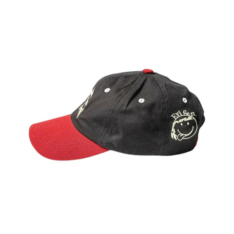 Evisen one up 6panel cap - Dark grey / red