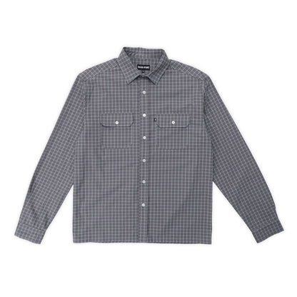 PASS~PORT WORKERS CHECK SHIRT L/S  - GRAPHITE