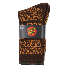 SANTA CRUZ Multi Cruz Stack Repeat Crew Socks - 2 pack