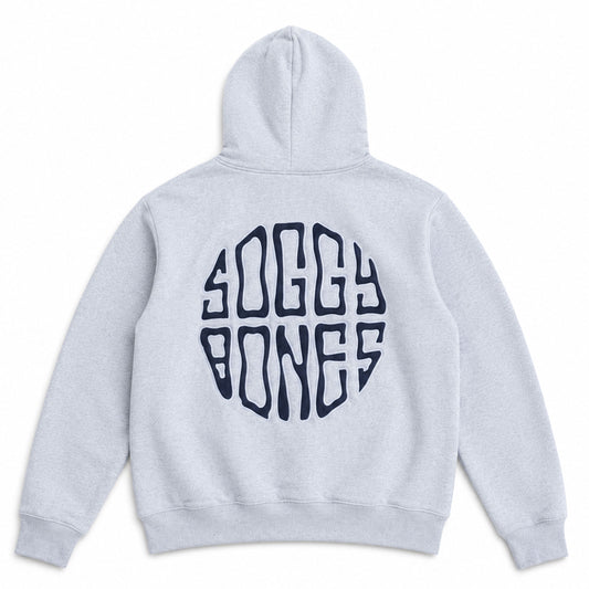 Soggy Bones Ripstop Logo Hood – Grey Marl / Navy