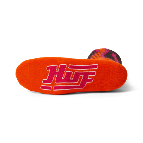 HUF EXAUST CREW SOCK - BROWN / ORANGE