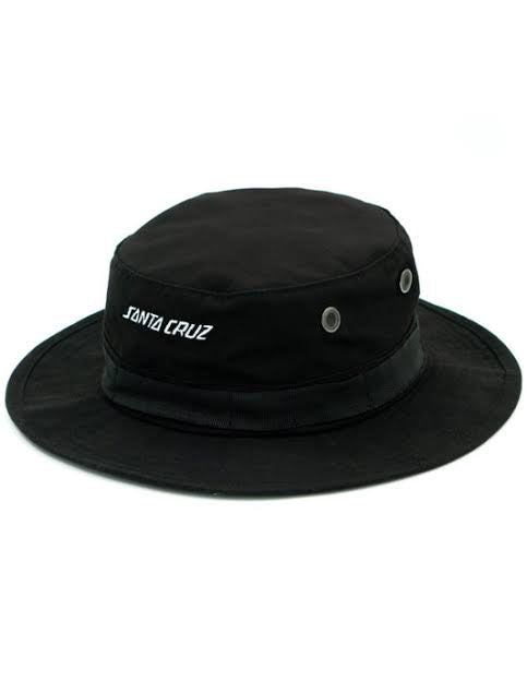 SANTA CRUZ STRIP BOONIE HAT - BLACK