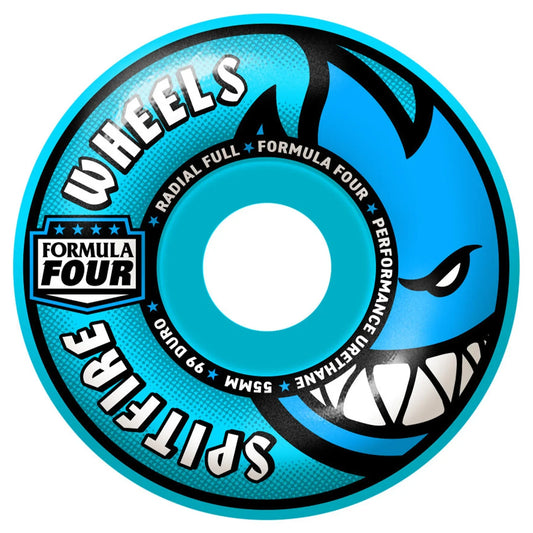 SPITFIRE - F4 LIGHT BLUE RADIAL FULL 55MM 99A SKATEBOARD WHEELS