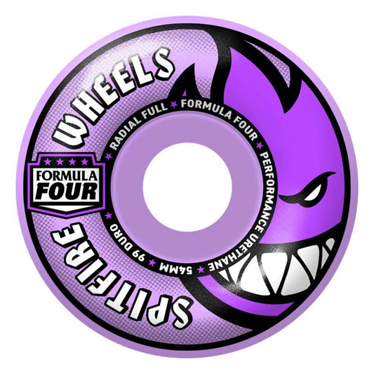 SPITFIRE - F4 LIGHT PURPLE RADIAL FULL 54MM 99A SKATEBOARD WHEELS