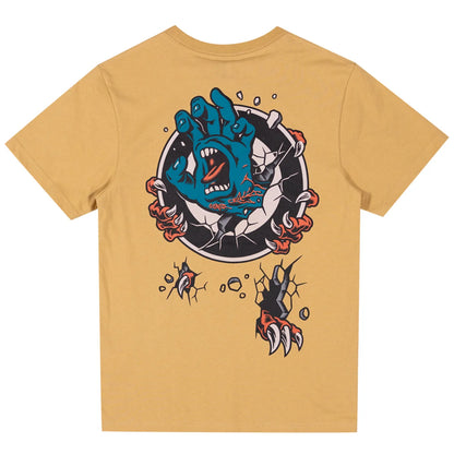 SANTA CRUZ YOUTH ROSKOPP SCREAMING TARGET CENTRE TEE - TAN