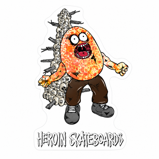 HEROIN SKATEBOARDS STICKER CURB FAITH