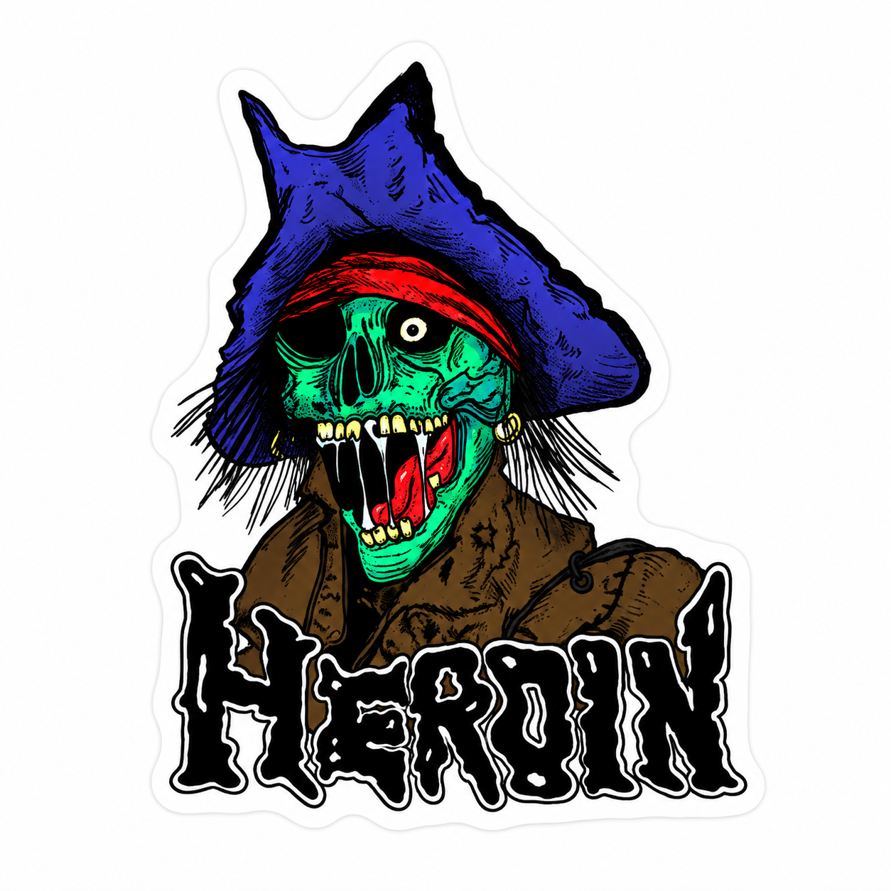 HEROIN SKATEBOARDS STICKER PIRATE