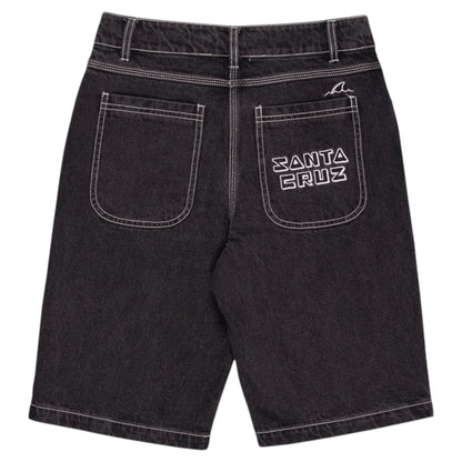 SANTA CRUZ TRIPPER STACK YOUTH JEAN SHORTS - WASHED BLACK