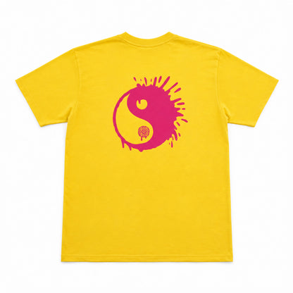 Soggy Bones YOUTH Splatter Yin Yang Tee – Yellow / Red