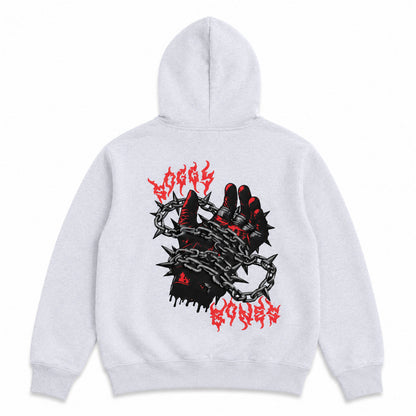 Soggy Bones YOUTH Chains Hood – Grey Marl