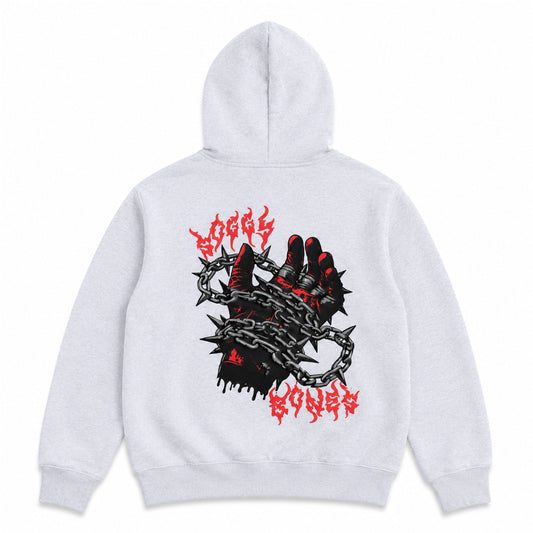 Soggy Bones YOUTH Chains Hood – Grey Marl