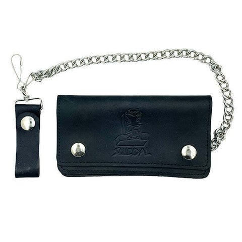 Suicidal skates chain wallet 100% genuine leather