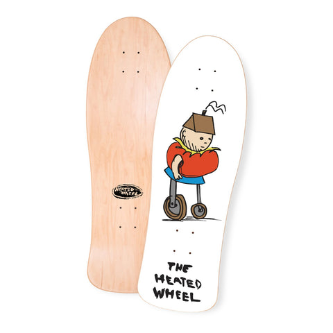 THE HEATED WHEEL - PEOPLE MOVER CRUISER - WHITE 9.5” SKATEBOARD DECK