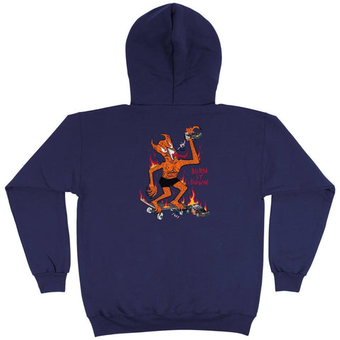 Thrasher Burn it down Neckface Hood - Navy