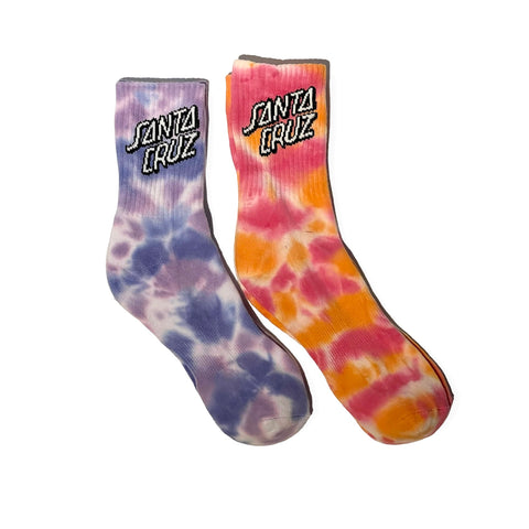 Santa Cruz Stack Strip Multi Tie Die women’s socks - Tie Dye -  2 Pack