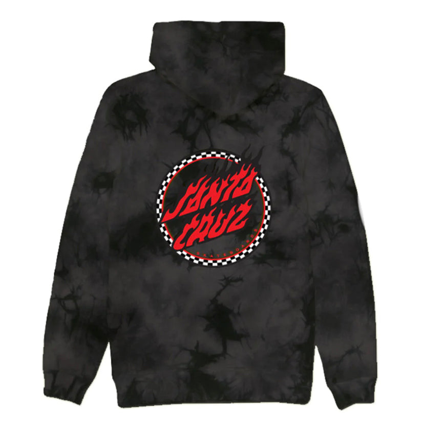 Checked out flames dot youth hoody