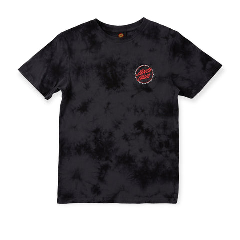 Santa Cruz Checked Out Flamed Dot Front - Black Tie Dye YOUTH