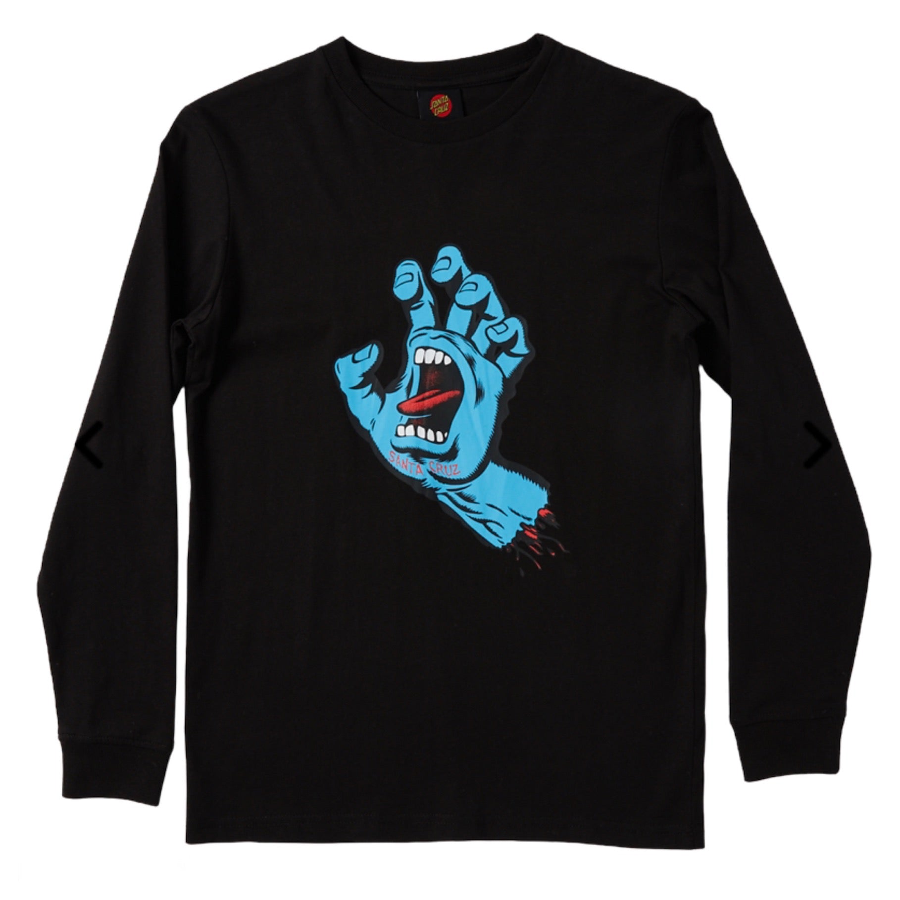 Screaming hand front print youth L/S tee